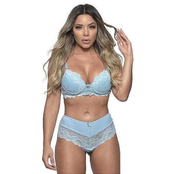 Conjunto 1/2 Taça Tanga Caleçon Renda Diras