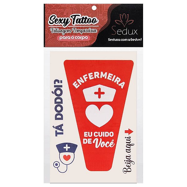 Enfermeira Tatuagem Temporária 10 X 14cm Sedux
