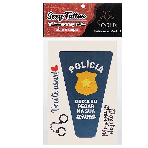 Polícia Tatuagem Temporária 10 X 14cm Sedux