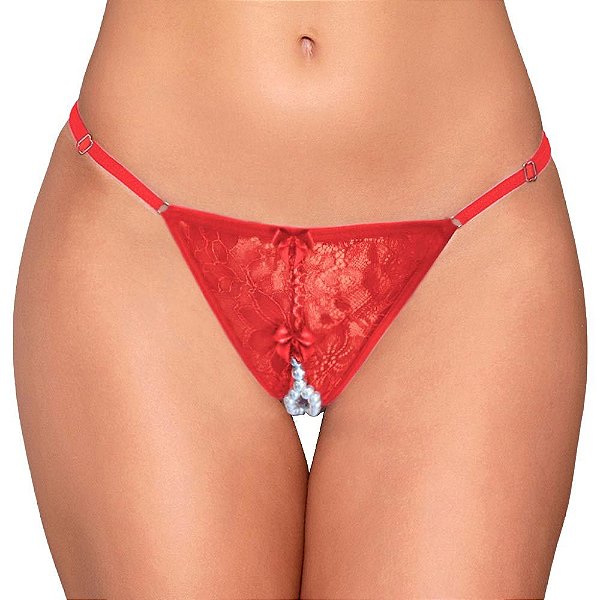 Calcinha Tailandesa Rendada Com Pérolas Yaffa
