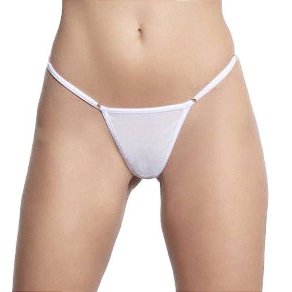 Calcinha Fio Dental Tule Com Argolinha Yaffa