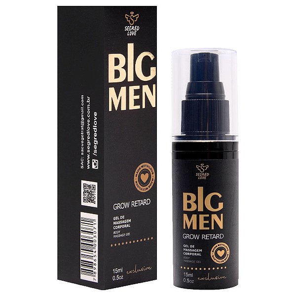 Big Men Grow Retard Gel Masculino 15ml Segred Love
