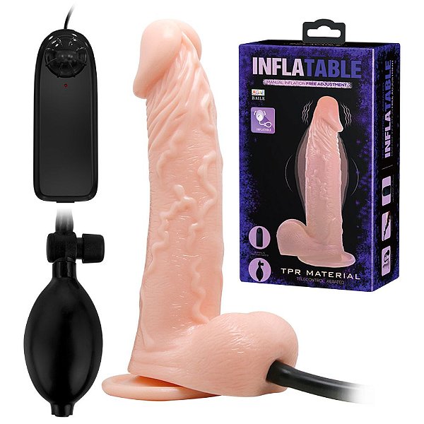 Pênis Inflável Vibrador 18,5cm Baile Sensual Love