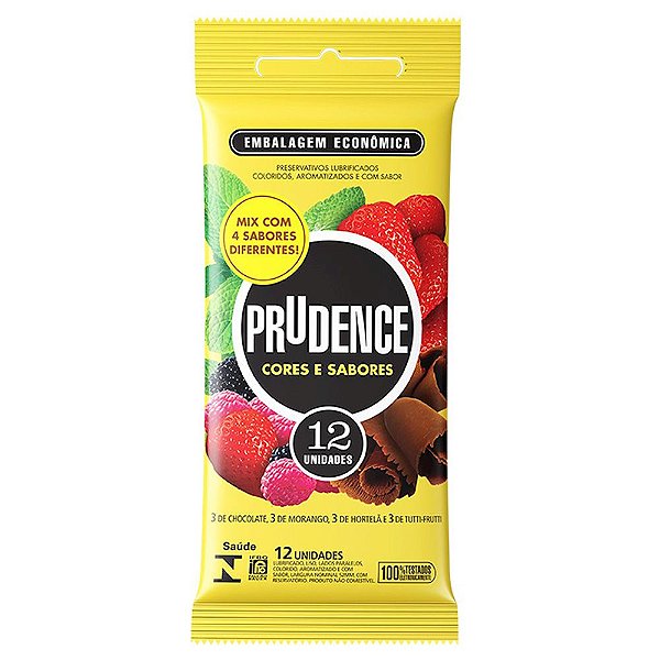 Preservativo Mix Cores E Sabores 12 Unidades Prudence