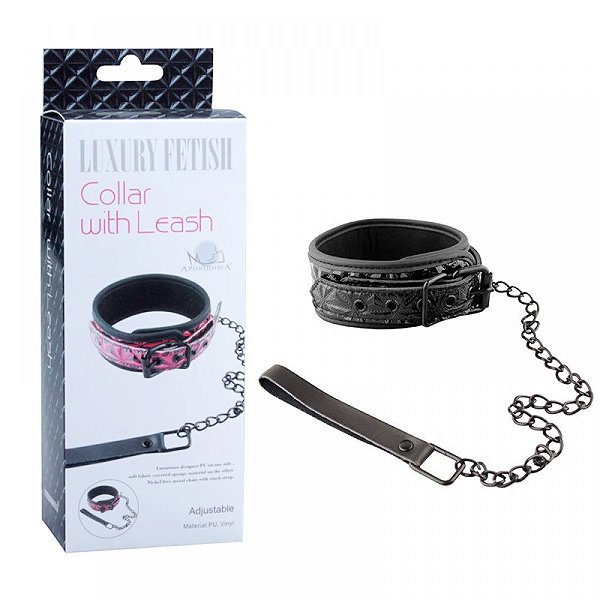 Coleira Luxury Com Corrente Colar With Leash Vipmix