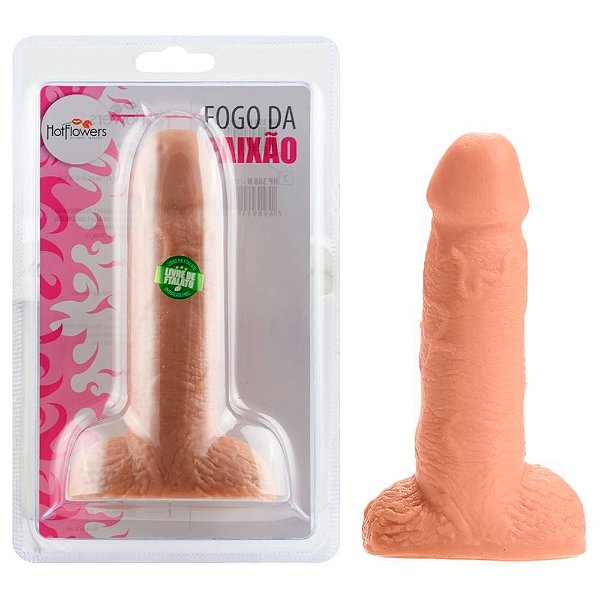 Pênis De Borracha Maciço 13 X 3,7cm Hot Flowers