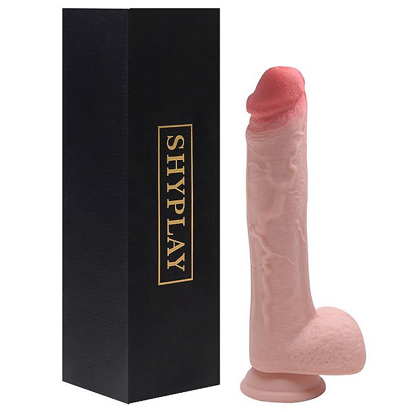 Pênis Maciço Realístico Ventosa 23,8 X 4cm Shyplay Vipmix