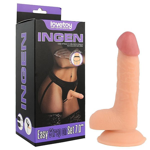 Pênis Realístico Com Cinta 18 X 3,6cm Ingen Vipmix