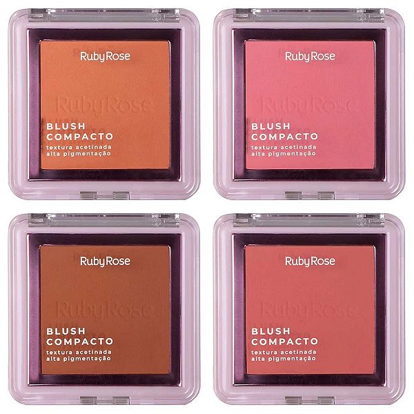 Blush Compacto Com Textura Acetinada Ruby Rose