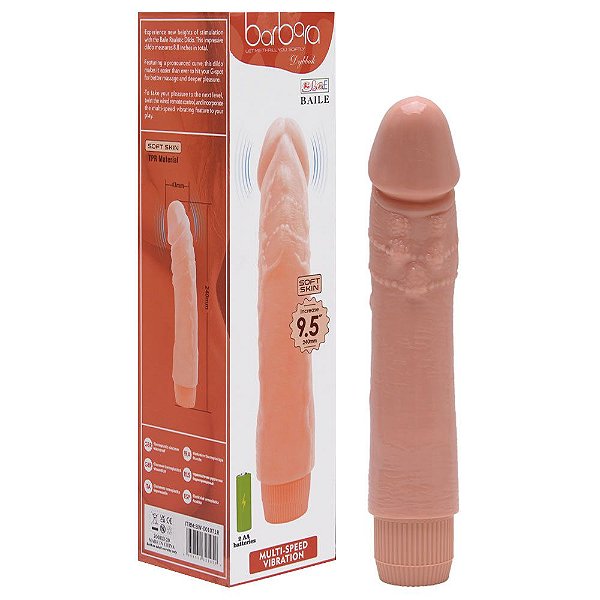 Pênis Vibrador Multivelocidade Barbara 24 X 3,3cm Vipmix