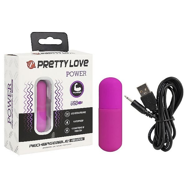 Cápsula 12 Vibrações Usb Pretty Love Power Vipmix