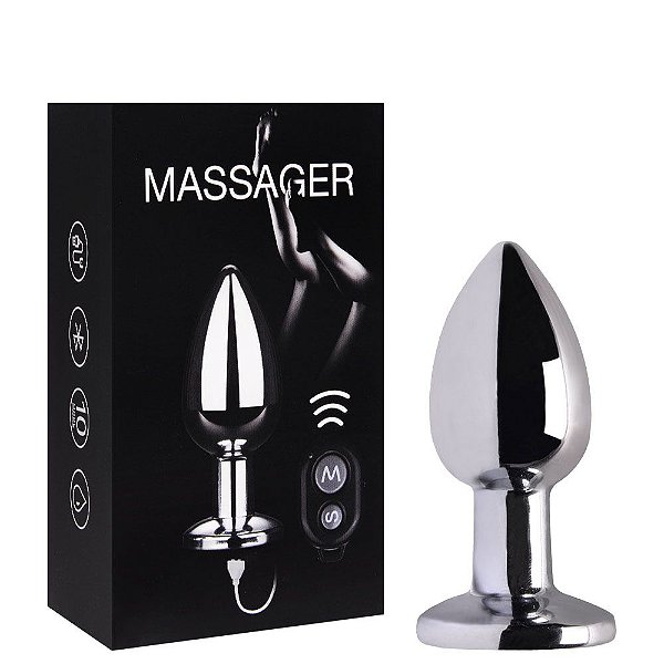 Plug Anal Metal 10 Vibrações Controle Remoto Vipmix
