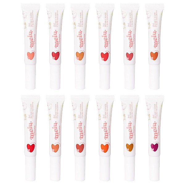 Batom E Blush 2x1 ácido Hialurônico Melu Ruby Rose