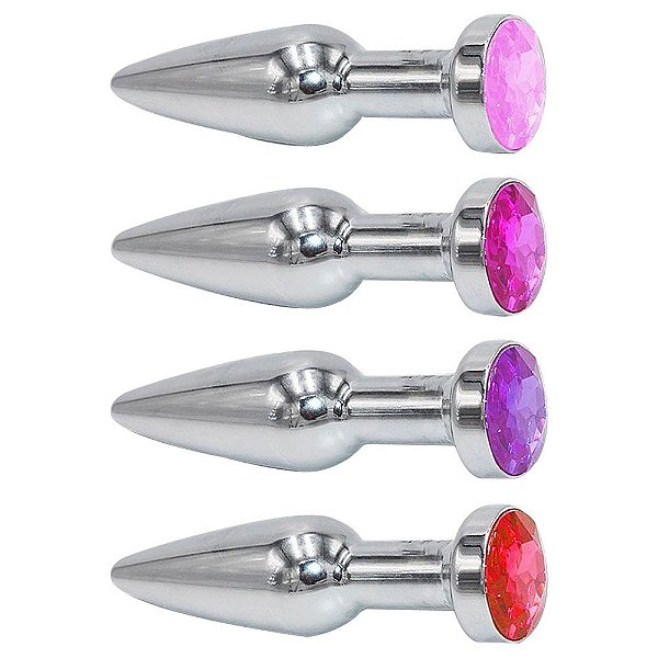 Plug Anal Aço Cristal Tamanho P Sexy Import
