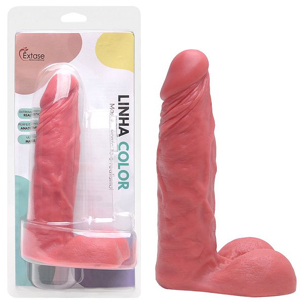 Pênis De Borracha Maciço Color 18,5 X 4,7cm êxtase