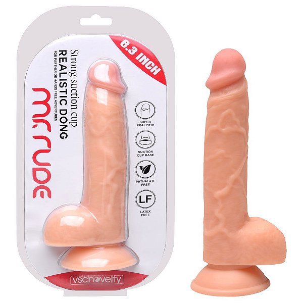 Pênis Realístico Mr. Rude Ventosa 21 X 4cm Vipmix