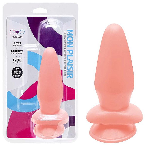 Plug Borracha Maciço Ventosa 14 X 5,5cm Soulsex