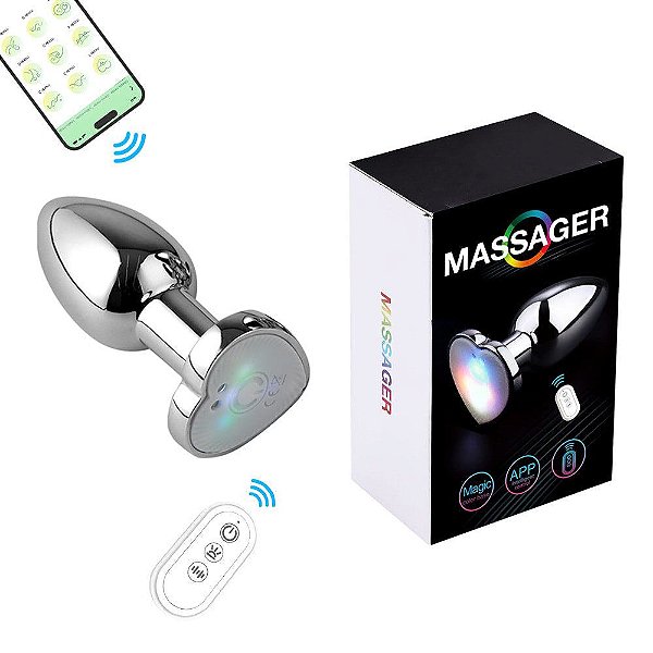 Plug Anal Metal Led 12 Vibrações Tamanho P Vipmix