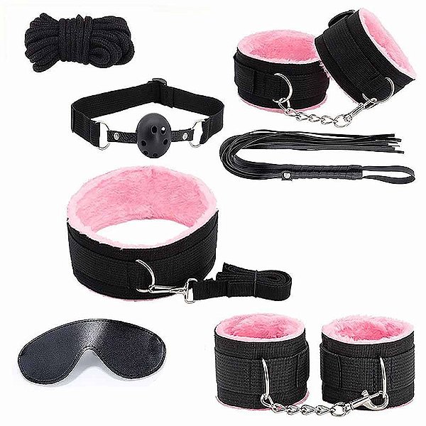 Kit Sado Preto Com Rosa 2 Sexy Import