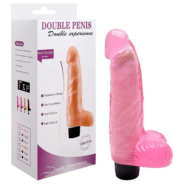 Pênis Com Escroto Vibrador 20 X 4,8cm Sexy Import