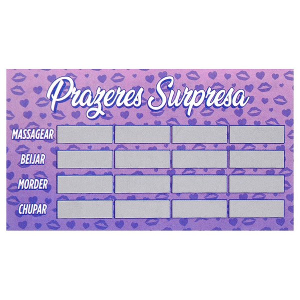 Raspadinha Prazeres Surpresa 10 Unidades Sensual Love