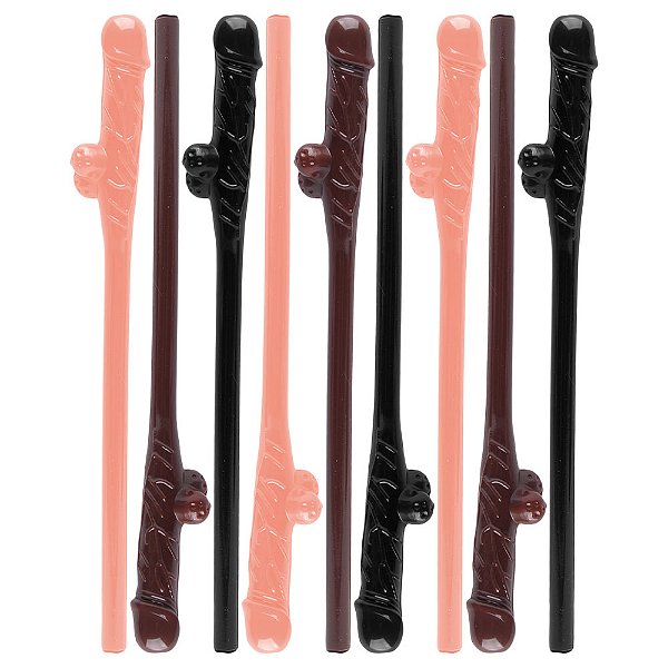 Kit 9 Canudos Pênis Willy Straws Lovetoy Vipmix