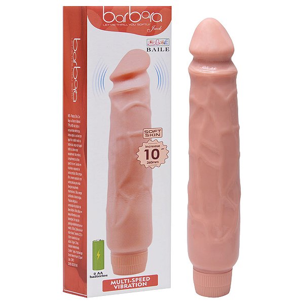 Pênis Vibrador Silicone 25 X 4,8cm Barbara Vipmix