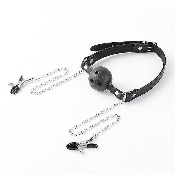 Mordaça Prendedor Mamilos Corrente Sexy Import