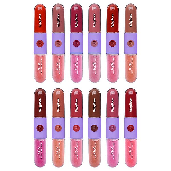 Batom Líquido E Gloss Duo 4,8g Ruby Rose