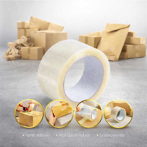 Fita Adesiva 48mm x 100m Transparente 10 unidades