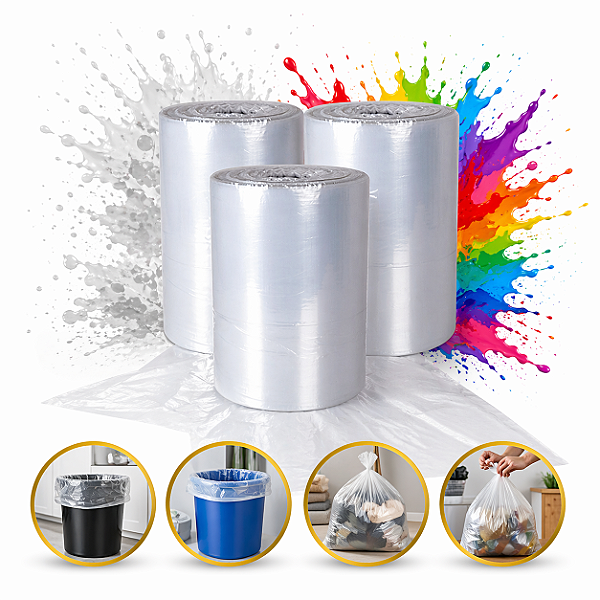 Kit com 3 Bobina Lona Plástica Cristal FIna 4x20