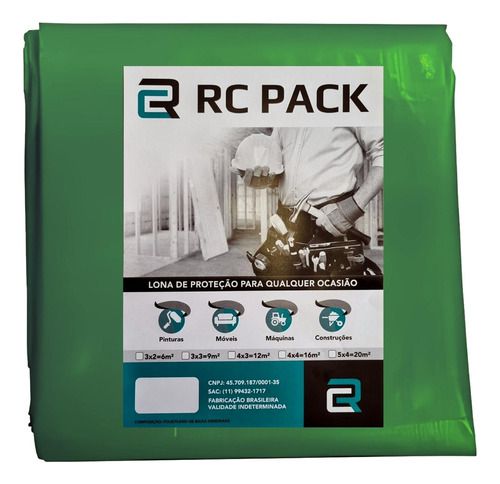 5 Lonas Plásticas Cortadas 5x4 Verde Média