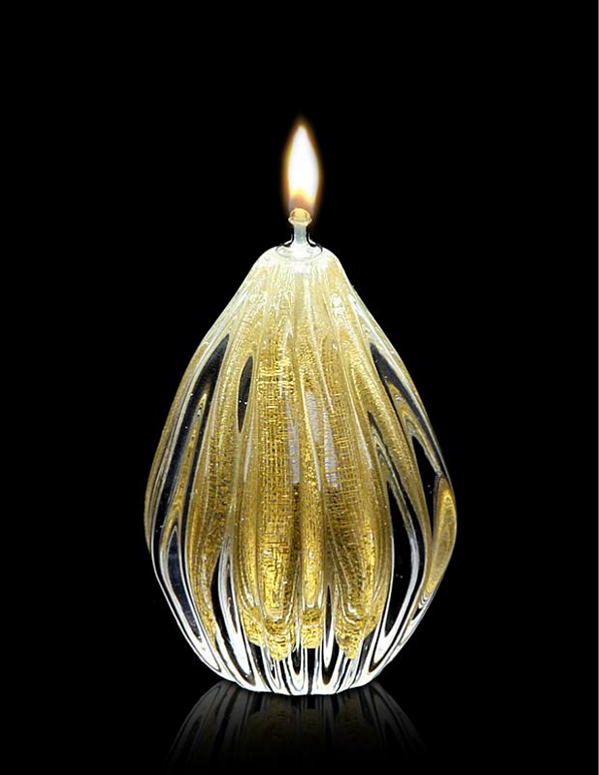 Lamparina Gota em Cristal Murano com Ouro 24K - São Marcos