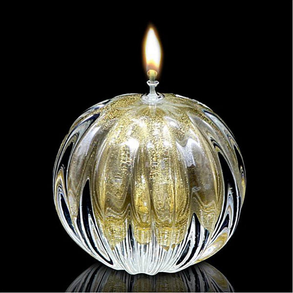 Lamparina Gomo em Cristal Murano com Ouro 24K - São Marcos