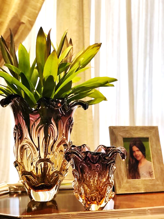 Vaso Aspente em Cristal Murano - São Marcos 24 cm