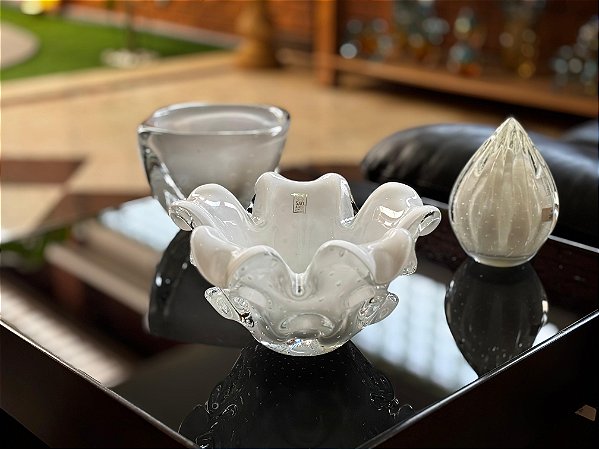 Centro de Mesa Aspente em Cristal Murano - São Marcos 25 cm