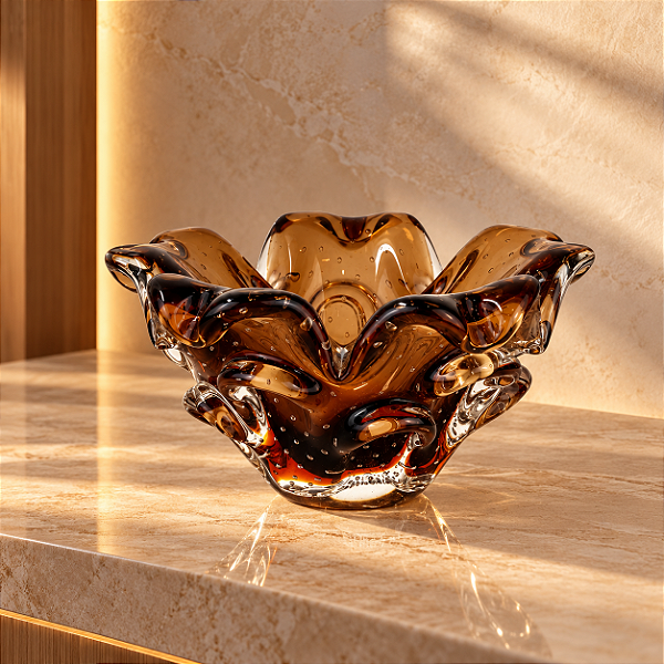 Centro de Mesa Aspente em Cristal Murano - São Marcos 25 cm