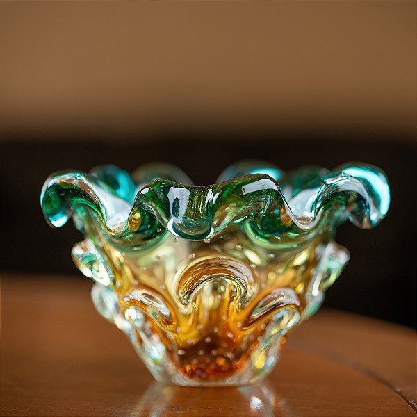 Centro de Mesa Aspente em Cristal Murano - São Marcos 17 cm