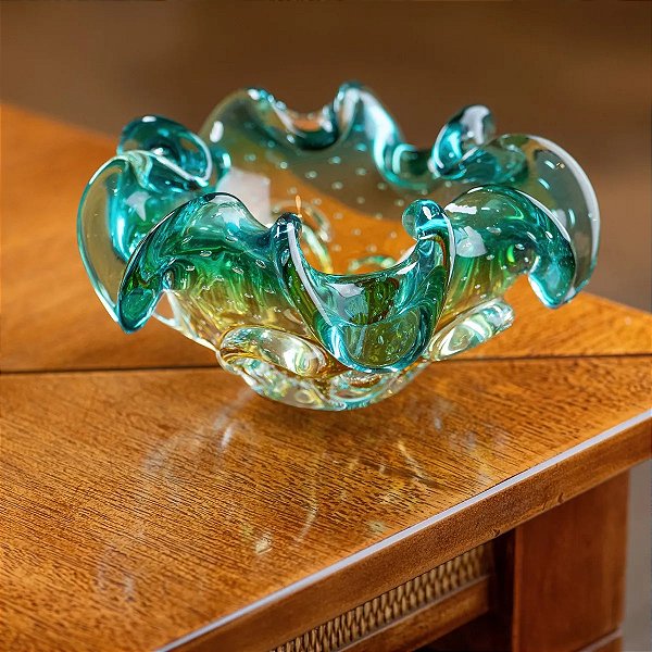 Centro de Mesa Laguna em Cristal Murano - São Marcos