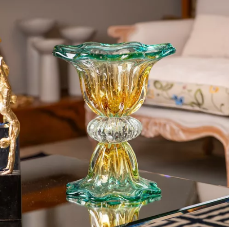 Vaso com Base em Cristal Murano - São Marcos