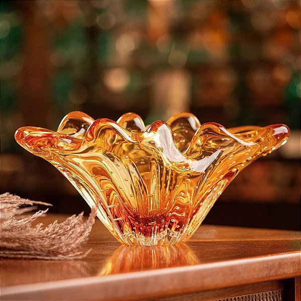 Centro de Mesa Corallo em Cristal Murano - São Marcos 12 cm