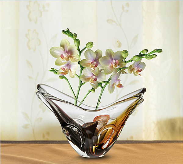 Cachepô Volo em Cristal Murano - São Marcos 29 cm