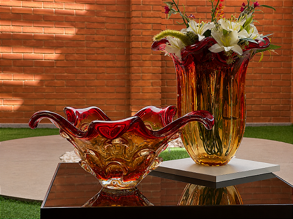 Centro de Mesa Arcatura em Cristal Murano - São Marcos 50 cm