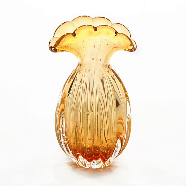 Vaso Trouxinha Concha em Cristal Murano - São Marcos 23 cm