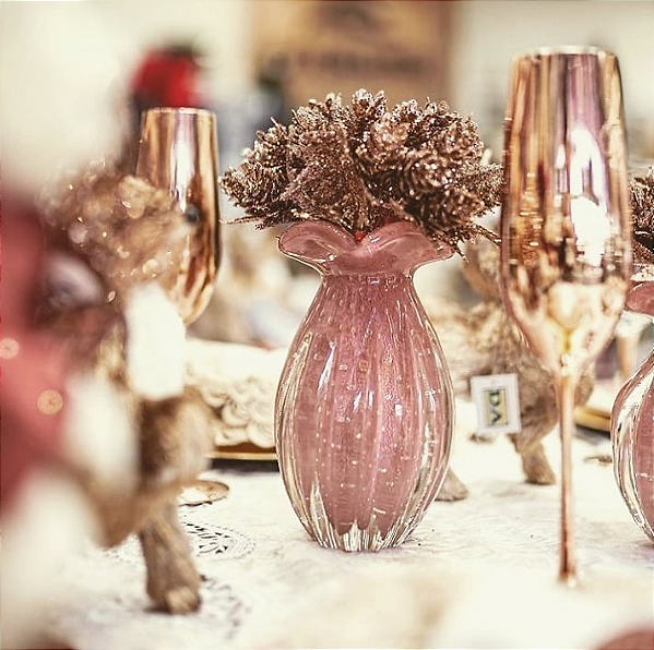 Vaso Trouxinha Vortice em Cristal Murano - São Marcos 14 cm