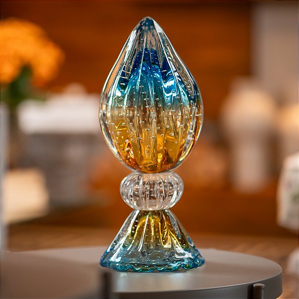 Vaso Pinha com base em Cristal Murano - São Marcos