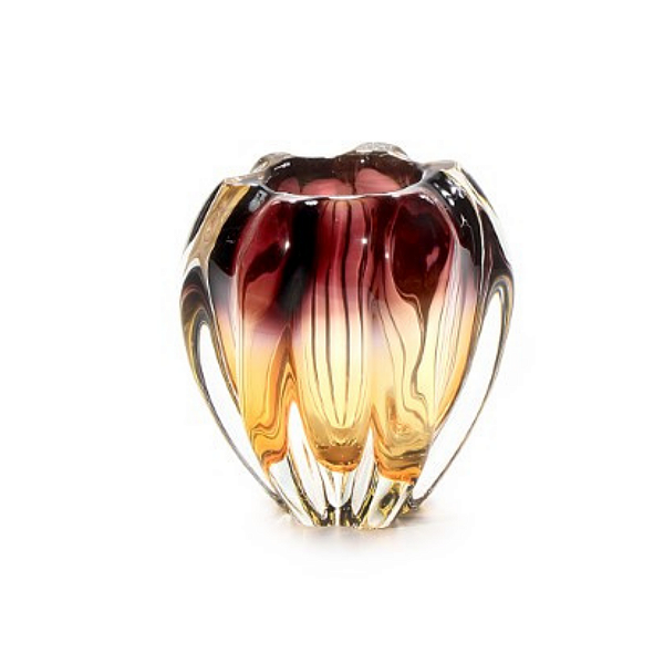 Cachepô Colunato em Cristal Murano - São Marcos