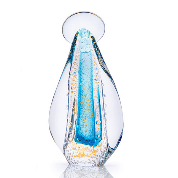 Imagem Pequena em Cristal Murano com Ouro 24K - São Marcos 23 cm