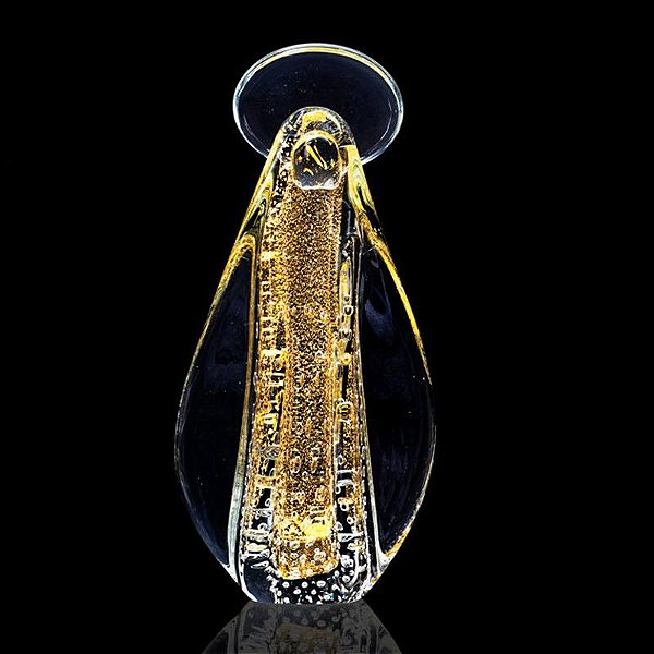 Imagem Pequena em Cristal Murano com Ouro 24K - São Marcos 16 cm