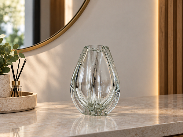 Cachepô Treviso em Cristal Murano - São Marcos